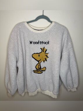 ONLY x Peanuts Woodstock Sherpa Teddy Sweatshirt Large Embroidered 2019